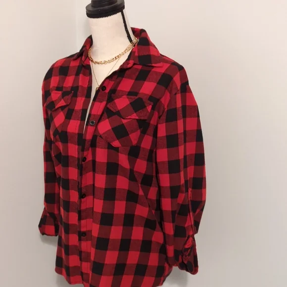 Red Plaid Flannel - Picture 2 of 7